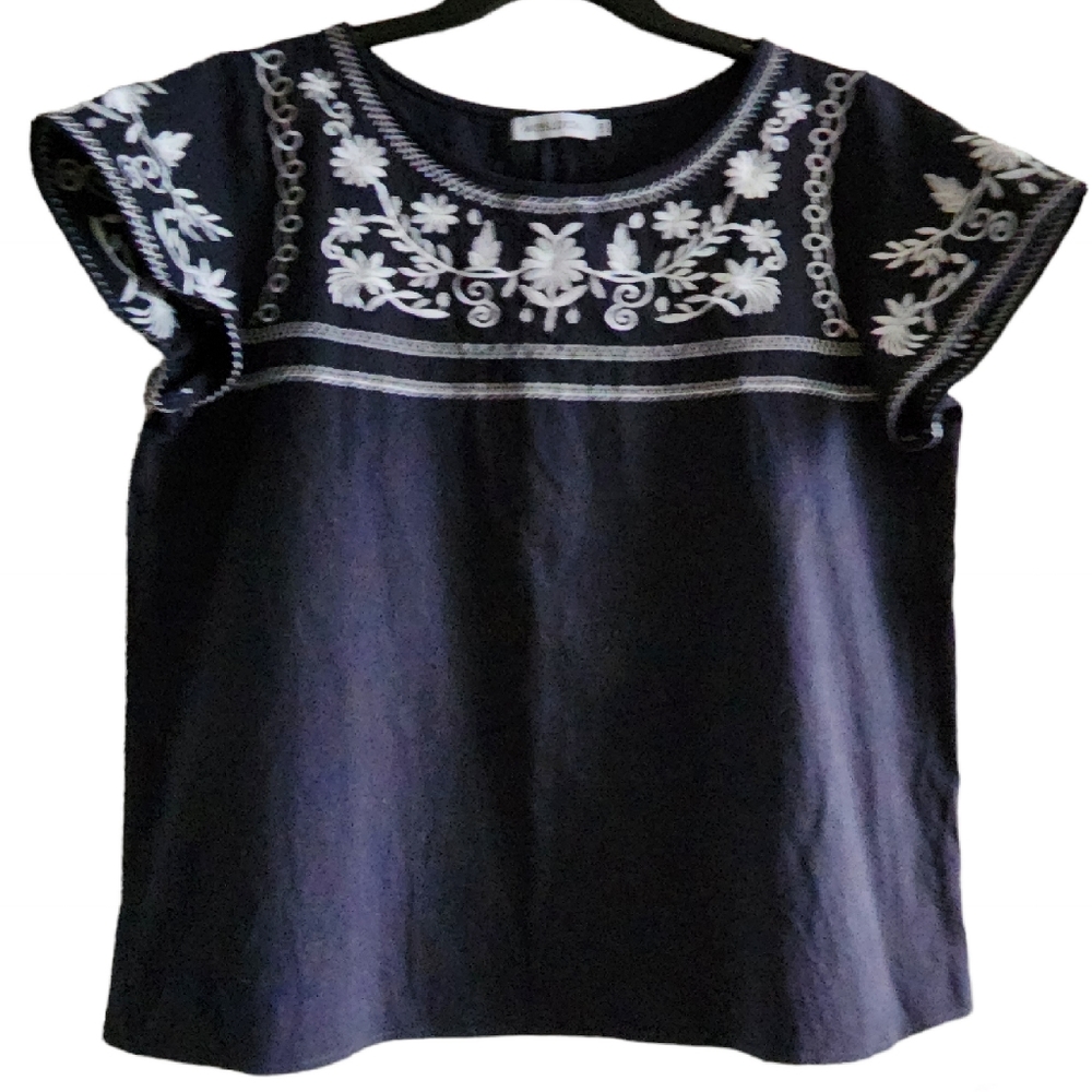 MISSLOOK Floral Embroidered Short Sleeve Top Size 2X